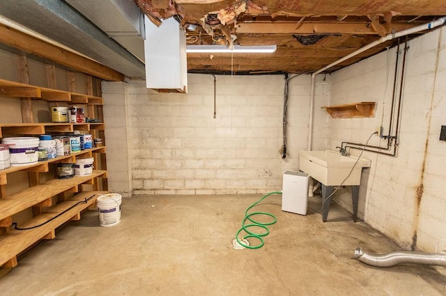 408 Victor Dr, South Union Twp, PA 15401 - unfinished below grade area with a sink