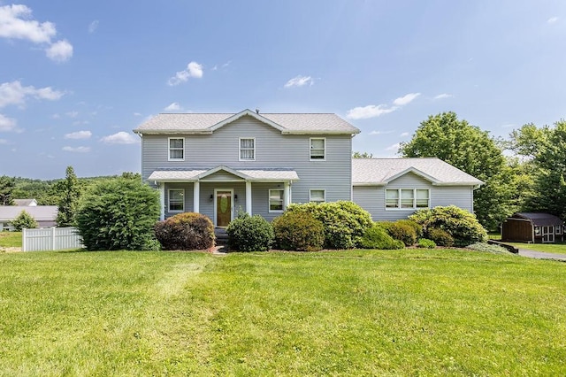 408 Victor Dr, South Union Twp, PA 15401 - traditional-style home featuring covered porch and a storage shed