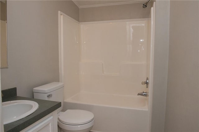 824 Emerson Ave, Farrell, PA 16121 - bathroom featuring vanity,  shower combination, and ornamental molding