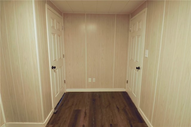 248 Laddie Dr, Canton Twp, PA 15301 - hall with dark wood-style floors and wood walls