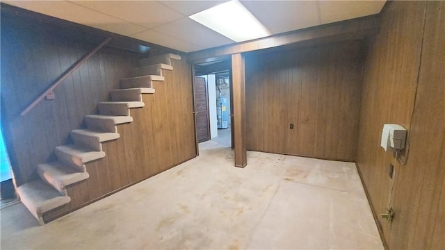 93 8th Ave, Ross Twp, PA 15229 - finished basement featuring wooden walls and stairs