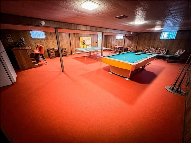 123 W Muntz Ave, Twp Of But Se, PA 16001 - recreation room with wood walls, carpet, and billiards