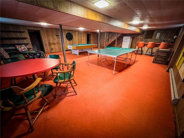 123 W Muntz Ave, Twp Of But Se, PA 16001 - game room featuring carpet, billiards, and wood walls