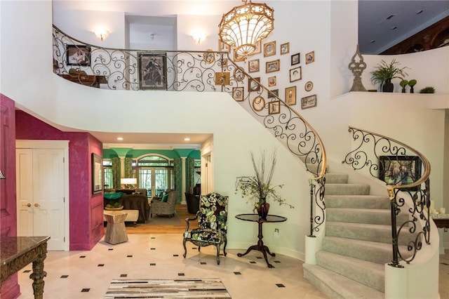 99 Wiggins Ln, South Union Twp, PA 15401 - foyer featuring stairway and a high ceiling