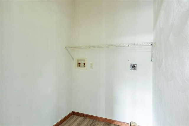 400 Moween Rd, Loyalhanna, PA 15681 - washroom with electric dryer hookup, washer hookup, and wood finished floors