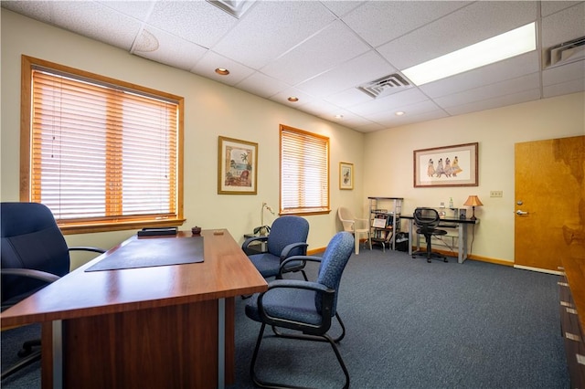 3519 Bigelow Blvd, Oakland, PA 15213 - carpeted office with a drop ceiling and baseboards