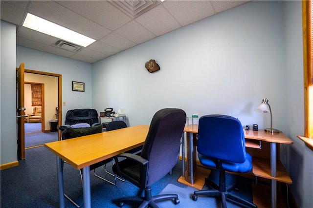 3519 Bigelow Blvd, Oakland, PA 15213 - office area with a paneled ceiling and carpet floors