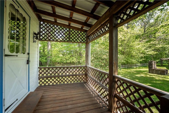 11 Old Mill Rd, Wharton Twp, PA 15470 - deck featuring a lawn