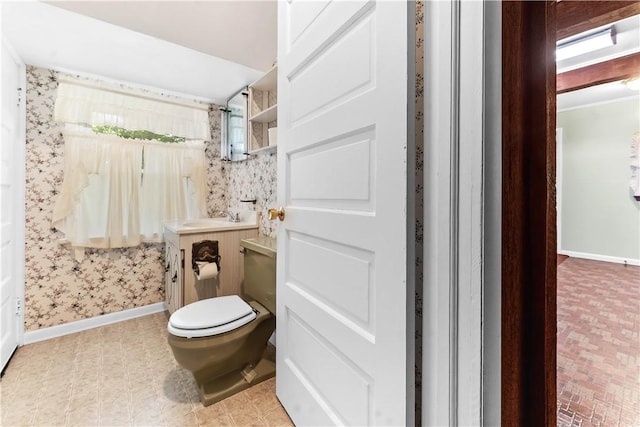 11 Old Mill Rd, Wharton Twp, PA 15470 - bathroom featuring vanity and wallpapered walls