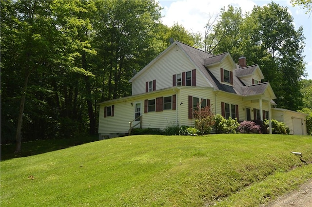 3244 Maple Ln, Jamestown Cra, PA 16134 - view of front facade featuring a front lawn and a chimney