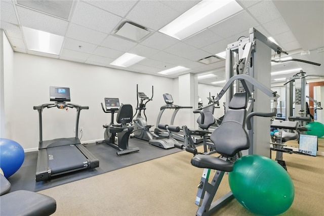 151 Fort Pitt Blvd Unit 1403, Downtown Pgh, PA 15222 - gym with a paneled ceiling