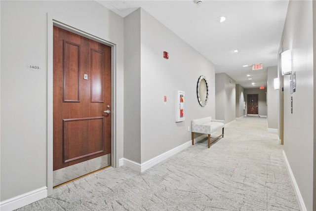 151 Fort Pitt Blvd Unit 1403, Downtown Pgh, PA 15222 - corridor with light carpet and recessed lighting
