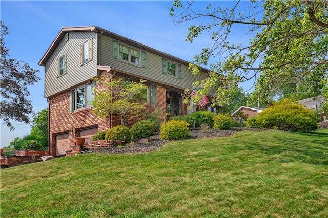 401 Middlesex Rd, Elizabeth Twp/Boro, PA 15135 - view of front of house with brick siding, a garage, and a front lawn