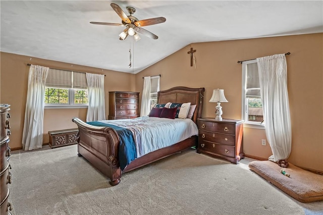 401 Middlesex Rd, Elizabeth Twp/Boro, PA 15135 - bedroom with carpet flooring, lofted ceiling, and a ceiling fan