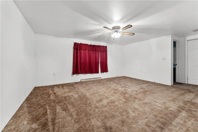 154 Burke Rd, Wharton Twp, PA 15437 - carpeted spare room featuring a ceiling fan and a baseboard radiator
