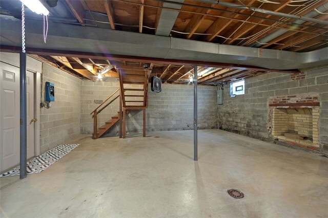 4032 Sardis Rd, Murrysville, PA 15668 - basement with stairs and electric panel