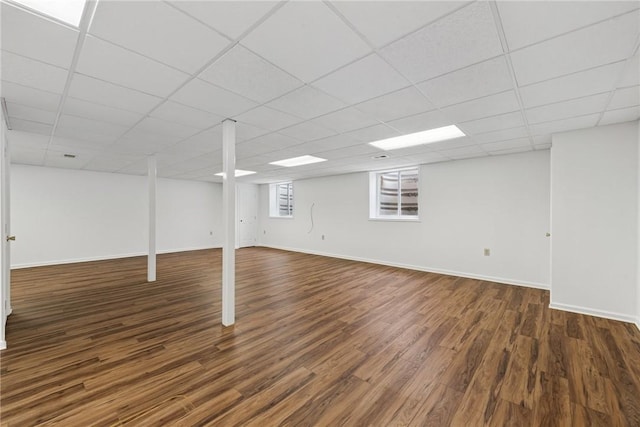 616 Edwards, Derry Twp, PA 15650 - basement featuring dark wood finished floors and a paneled ceiling