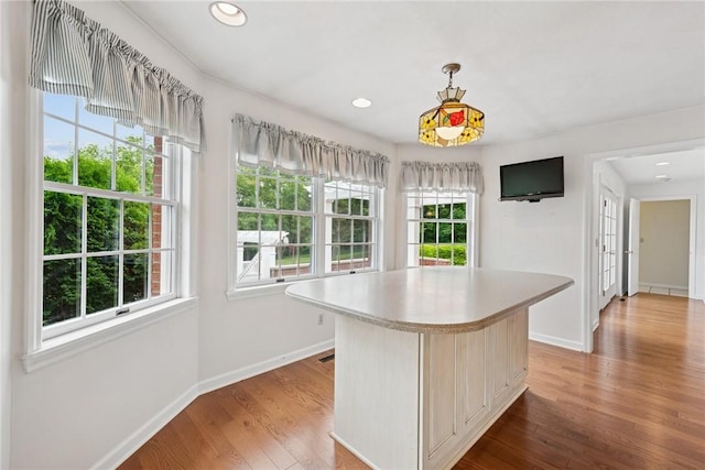 616 Edwards, Derry Twp, PA 15650 - kitchen featuring plenty of natural light, wood finished floors, light countertops, and recessed lighting