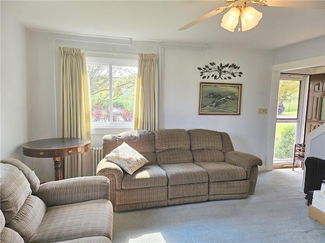169 Fergus Rd, Slippery Rock Twp But, PA 16057 - living area featuring carpet and a ceiling fan
