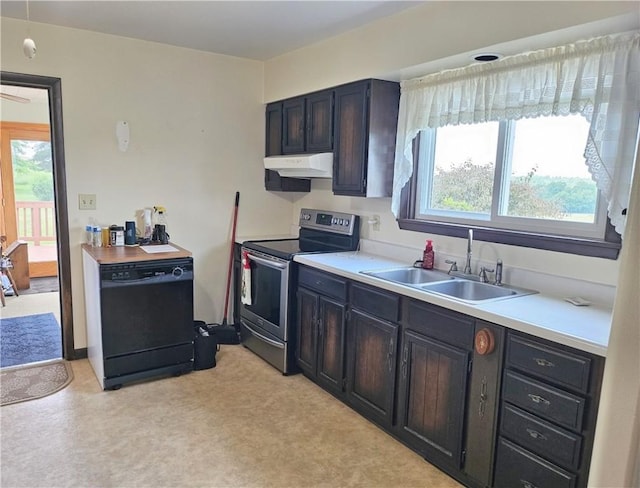 169 Fergus Rd, Slippery Rock Twp But, PA 16057 - kitchen with stainless steel range with electric cooktop, dishwasher, under cabinet range hood, and healthy amount of natural light