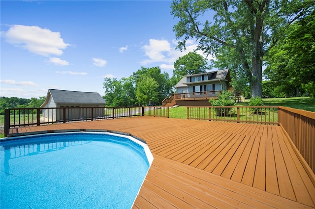 736 Shenango Stop Rd, Shenango Twp Law, PA 16101 - swimming pool with a wooden deck