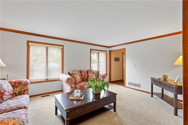 10174 Woodbury Dr, Mccandless, PA 15090 - living room with light colored carpet and ornamental molding