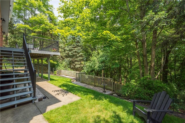 10174 Woodbury Dr, Mccandless, PA 15090 - view of yard featuring stairway and a deck