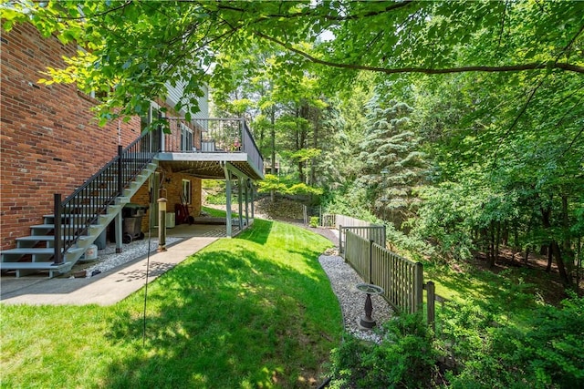 10174 Woodbury Dr, Mccandless, PA 15090 - view of yard with stairway and a deck