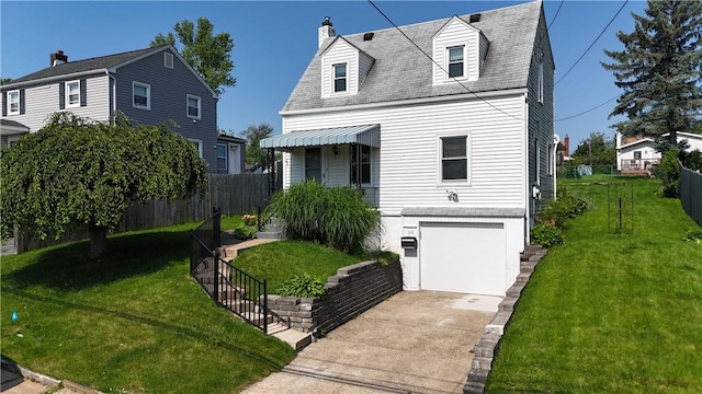 511 Oakhurst Ave N, Versailles, PA 15137 - view of front facade with an attached garage, driveway, a chimney, and a shingled roof