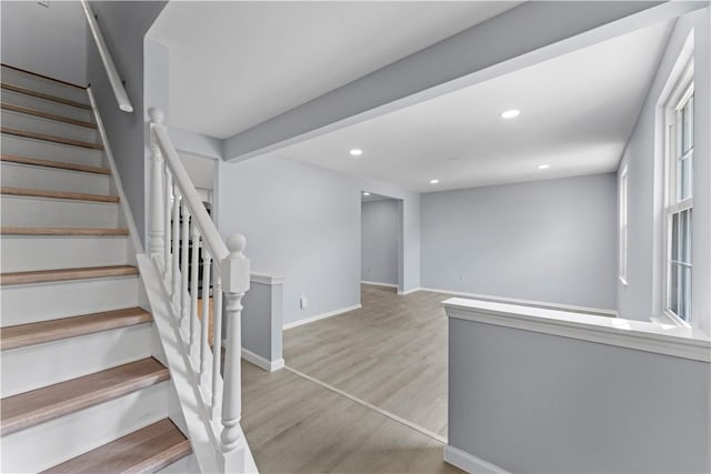 320 Penn Lear Ct, Monroeville, PA 15146 - staircase featuring wood finished floors and recessed lighting