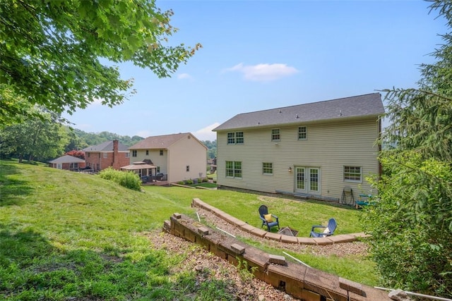 3004 Woodfield Dr, Hopewell Twp Bea, PA 15001 - rear view of house featuring french doors and a yard