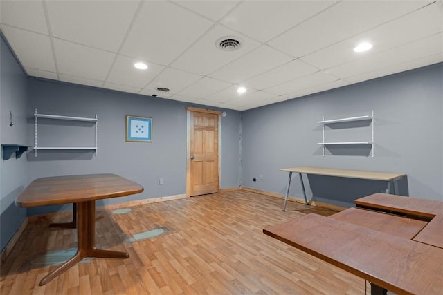 1155 Sarver Rd, South Buffalo Twp, PA 16055 - unfurnished office with wood finished floors, recessed lighting, and a paneled ceiling