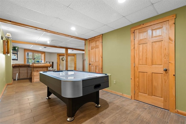 1155 Sarver Rd, South Buffalo Twp, PA 16055 - game room featuring wood finished floors and a paneled ceiling