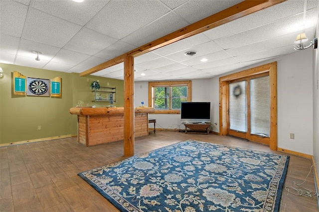 1155 Sarver Rd, South Buffalo Twp, PA 16055 - interior space featuring a drop ceiling, wood finished floors, and recessed lighting