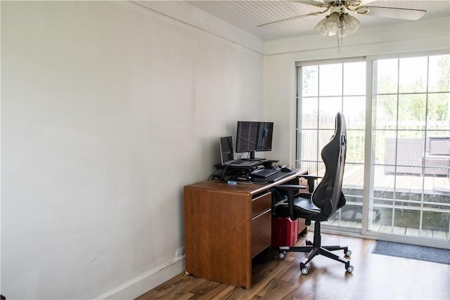 819 Toman Ave, Clairton, PA 15025 - home office with wood finished floors and ceiling fan