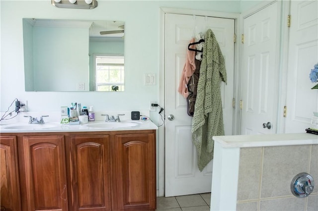 819 Toman Ave, Clairton, PA 15025 - full bathroom with tile patterned floors and double vanity