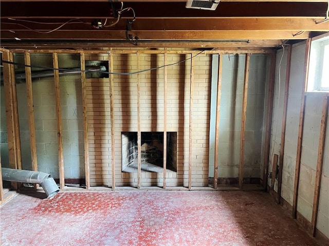 131 Monica Dr, Hempfield Twp Wml, PA 15601 - basement with a fireplace