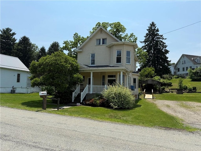 102 Bayard Ave, Dry Tav/Rices Landing, PA 15357 - view of front of home featuring a porch, a front lawn, and driveway