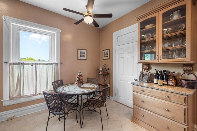 813 S Braddock Ave Unit 5, Regent Square, PA 15221 - dining room with a ceiling fan and light tile patterned flooring