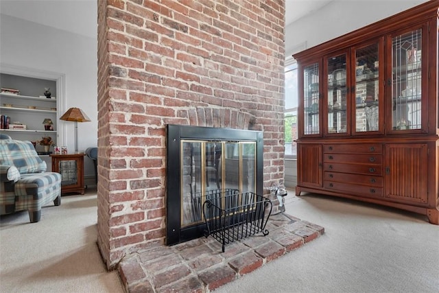 813 S Braddock Ave Unit 5, Regent Square, PA 15221 - detailed view of carpet floors and a brick fireplace