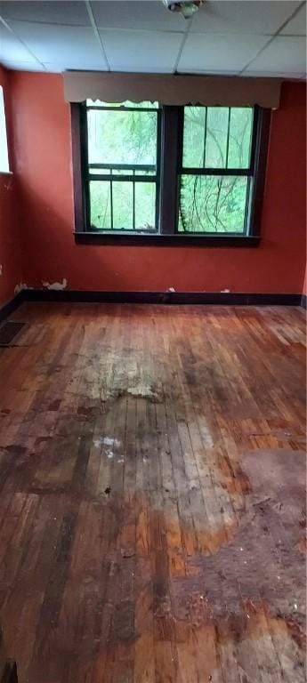 2517 S Braddock Ave, Swissvale, PA 15218 - unfurnished room with hardwood / wood-style floors and a drop ceiling