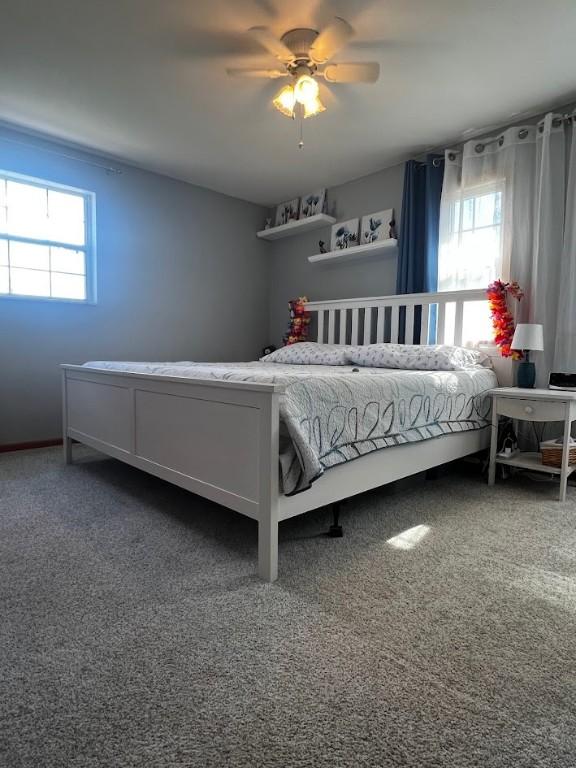 516 Chestnut Ridge Rd, Amwell, PA 15301 - carpeted bedroom featuring ceiling fan