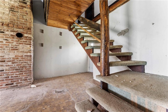 4731 National Pike, Wharton Twp, PA 15459 - stairway featuring wood ceiling