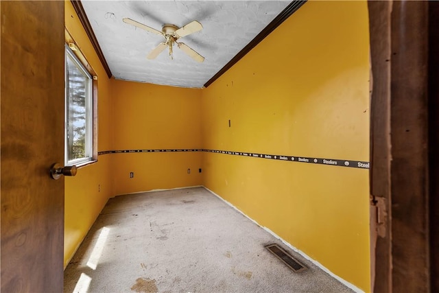 4731 National Pike, Wharton Twp, PA 15459 - carpeted empty room featuring crown molding and ceiling fan