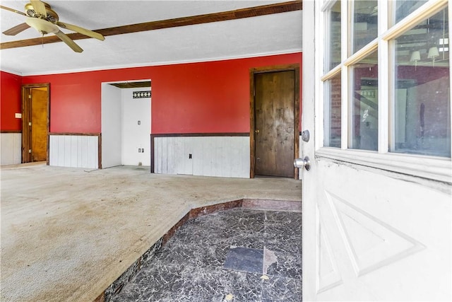 4731 National Pike, Wharton Twp, PA 15459 - unfurnished room with ceiling fan and crown molding