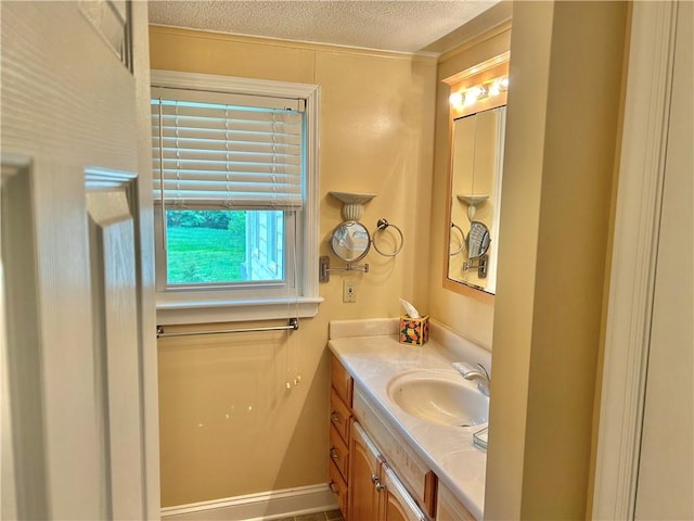 71 Armstrong Dr, Canton Twp, PA 15301 - bathroom featuring a textured ceiling and vanity