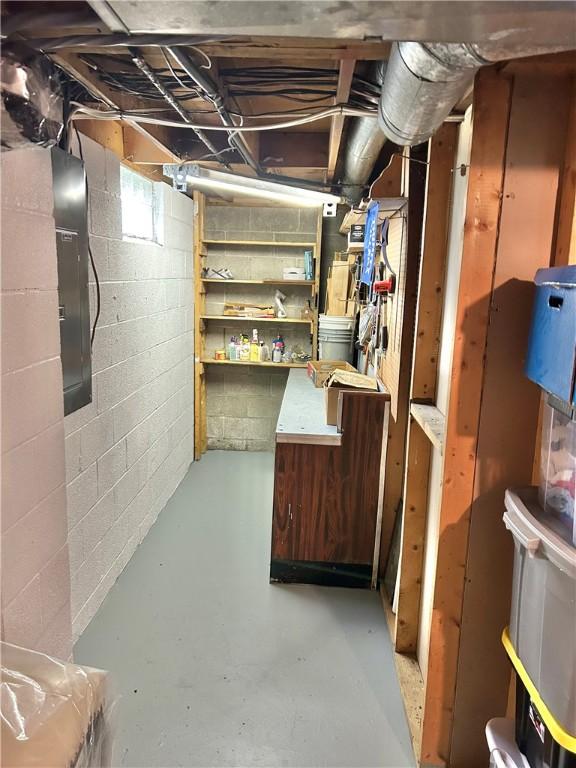 71 Armstrong Dr, Canton Twp, PA 15301 - unfinished below grade area with concrete block wall