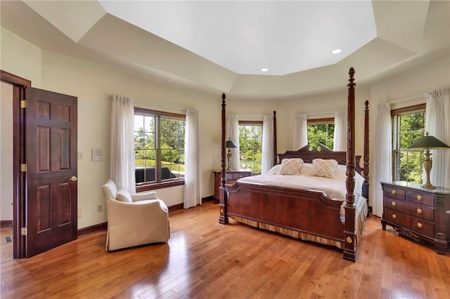 7023 Fair Oaks Dr, Export, PA 15632 - bedroom featuring a raised ceiling, light wood finished floors, and recessed lighting