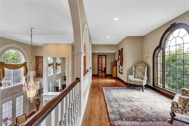 7023 Fair Oaks Dr, Export, PA 15632 - hallway with wood finished floors and recessed lighting