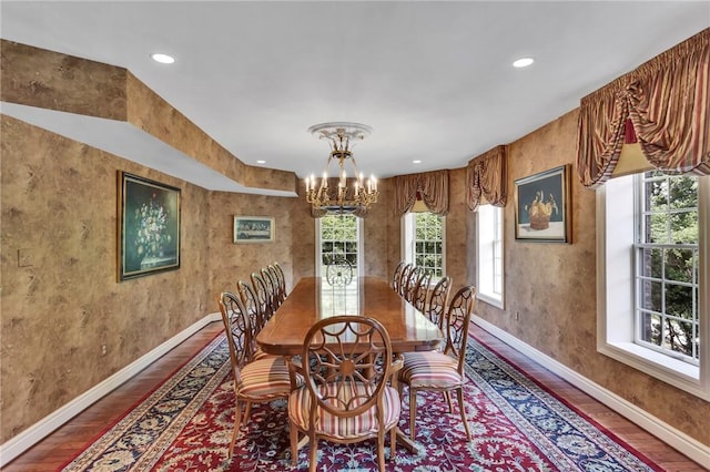 7023 Fair Oaks Dr, Export, PA 15632 - dining room with a chandelier, wood finished floors, and recessed lighting